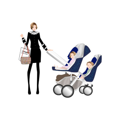 Illustration vectorielle Maman gère son argent